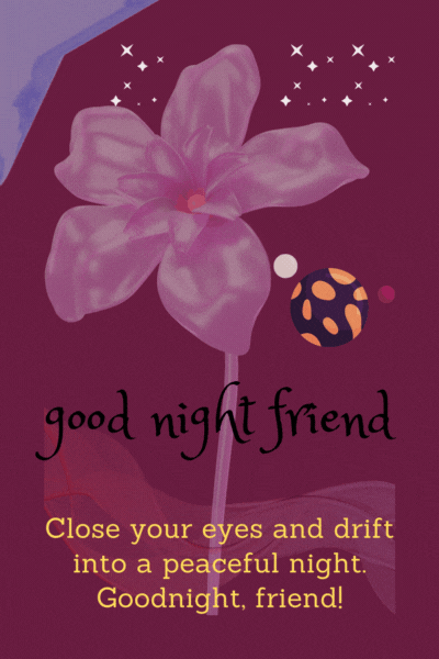 good night friend gif - All Wishes in GIF